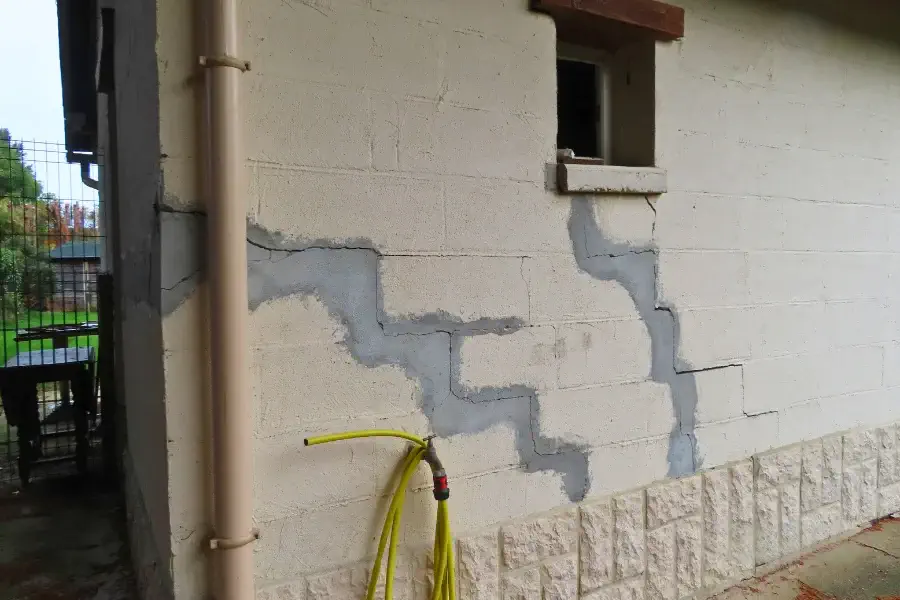 Fissuration mur extérieur de maison